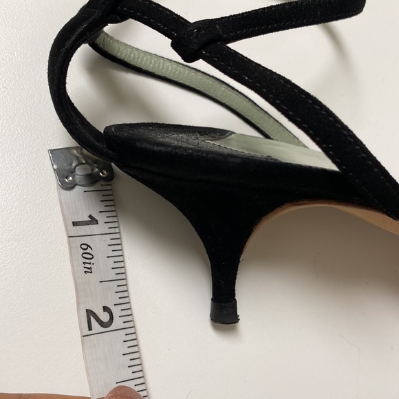 Sigerson Morrison Black Suede and Leather Kitten Heel Shoes - Picture 9 of 9